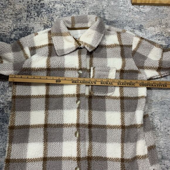 Koolaburra UGG Brushed Back Oversized Sherpa Cozy Shacket Birch Size Small - Picture 9 of 14